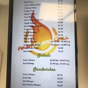 menu