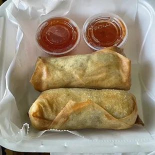 Jerk Chicken Egg Roll nice and fat full of flavor