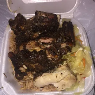 Mini jerk chicken platter. Enough to eat twice!