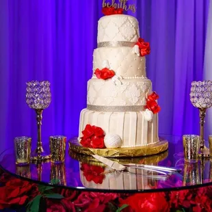 a wedding cake on a table