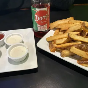 Fries  and Dang Italian Cherry Soda