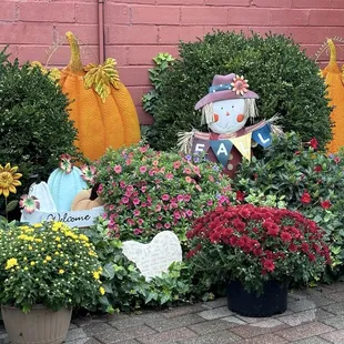 Outside patio was decorated for the upcoming holiday.