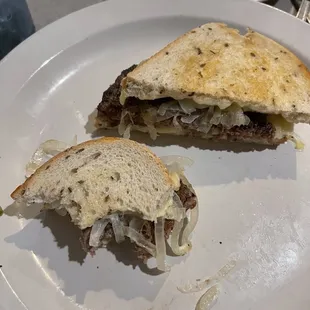Half eaten Patty Melt