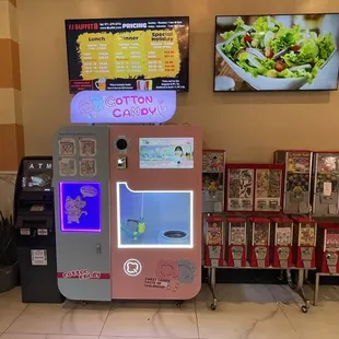 a vending machine in a restaurant