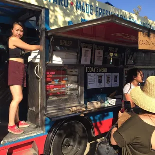 Serving up frozen custard in the sweltering heat!