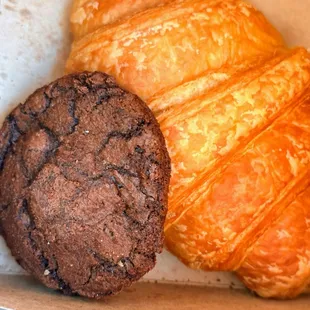 Death by chocolate cookie and croissant