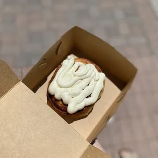 Sourdough Cinnamon Bun w/ lemon frosting (?)