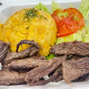 Mofongo with churrasco