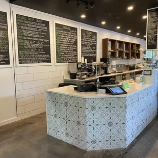 a coffee shop counter