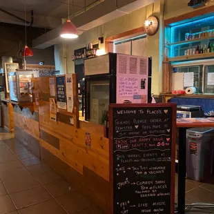 menus on the counter