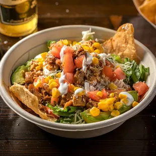 a bowl of mexican food