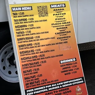 12/2023 Menu on Mc Henry in Modesto