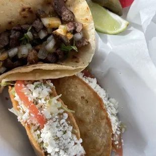 Asada taco &amp; potato tacos