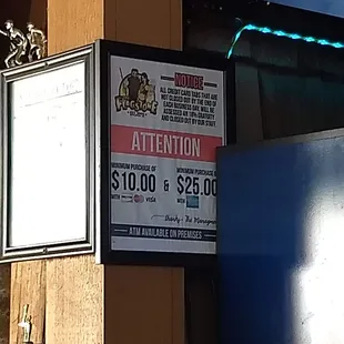 $25 minimum for American Express cards.