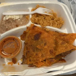 Dry Quesa Birria with no consomé