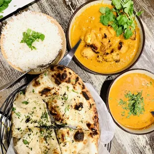 a variety of indian food