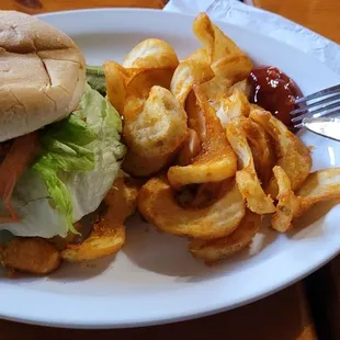 a sandwich and fries