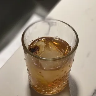 Cachaca Old Fashioned...Great cocktail! But for $13 and the description i expected a decent piece of banana it was puny Lol