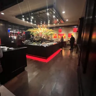 a view of the dining area