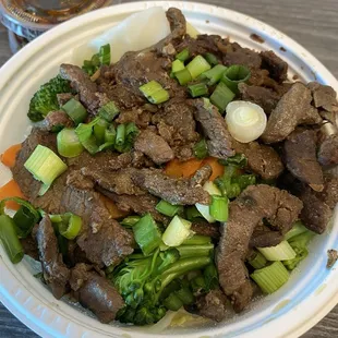 3/19/24 (tue): Mini Angus Beef w/ all veggies (top view)