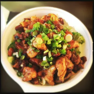 The Works (no rice/extra chicken)