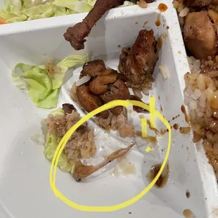Bone found in one of the chicken pieces