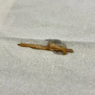 Just ordered a chicken bowl with veggies. Came across this bone in my mouth that I almost swallowed.