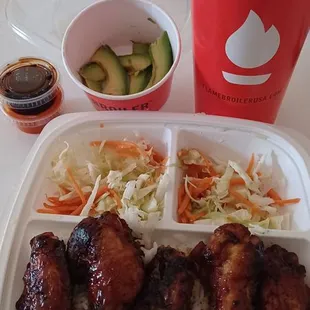 a meal of chicken and rice