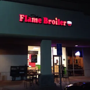 Front of the restaurant. Right next to the Arriba.