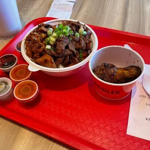 Half &amp; Half Bowl with a side of Wings (seasonal)