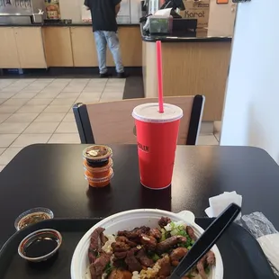 Half and half with veggies and onions, delicious