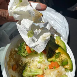 Hair in Veggie Bowl