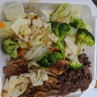 Large combo platter to go, with veggies