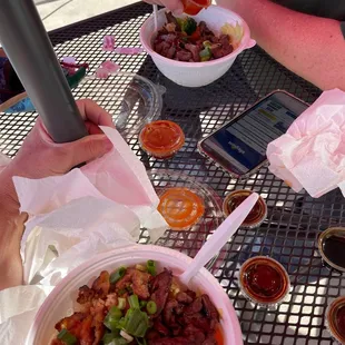 two people eating at a table