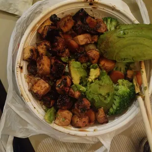 Burnt to a crisp tofu...30 mins wait for this?