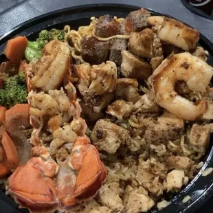 Pic was taken After i started eating Trio filet minion  , chicken, shrimp   plus lobster