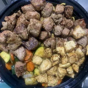 steak and chicken