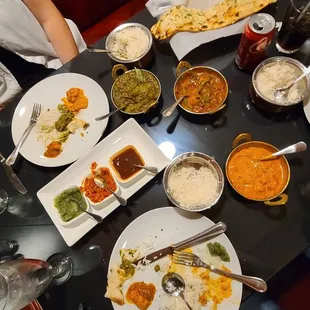a table full of food