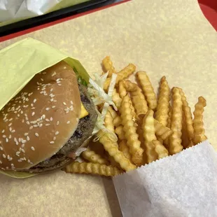 Burger combo with cheese