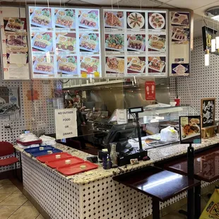 the interior of a fast food restaurant