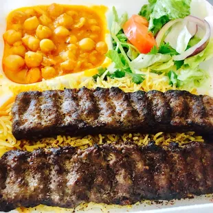 Kefta kabob with chic peas