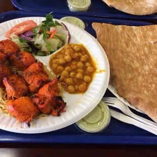 Chicken kabob AKA the number 2 with chickpeas.