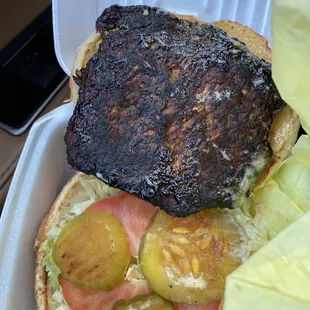Burnt Turkey sandwich. Totally flamed out!