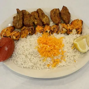 Lamb Shish Kebab + Chicken Kebab