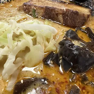 a close up of a bowl of soup