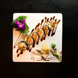 a plate of food on a table