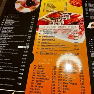 menu