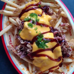 Pulled pork fries on the snack menu. $6.49