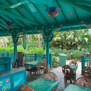 One of many seating areas