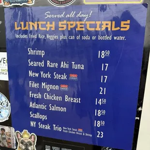 Lunch menu